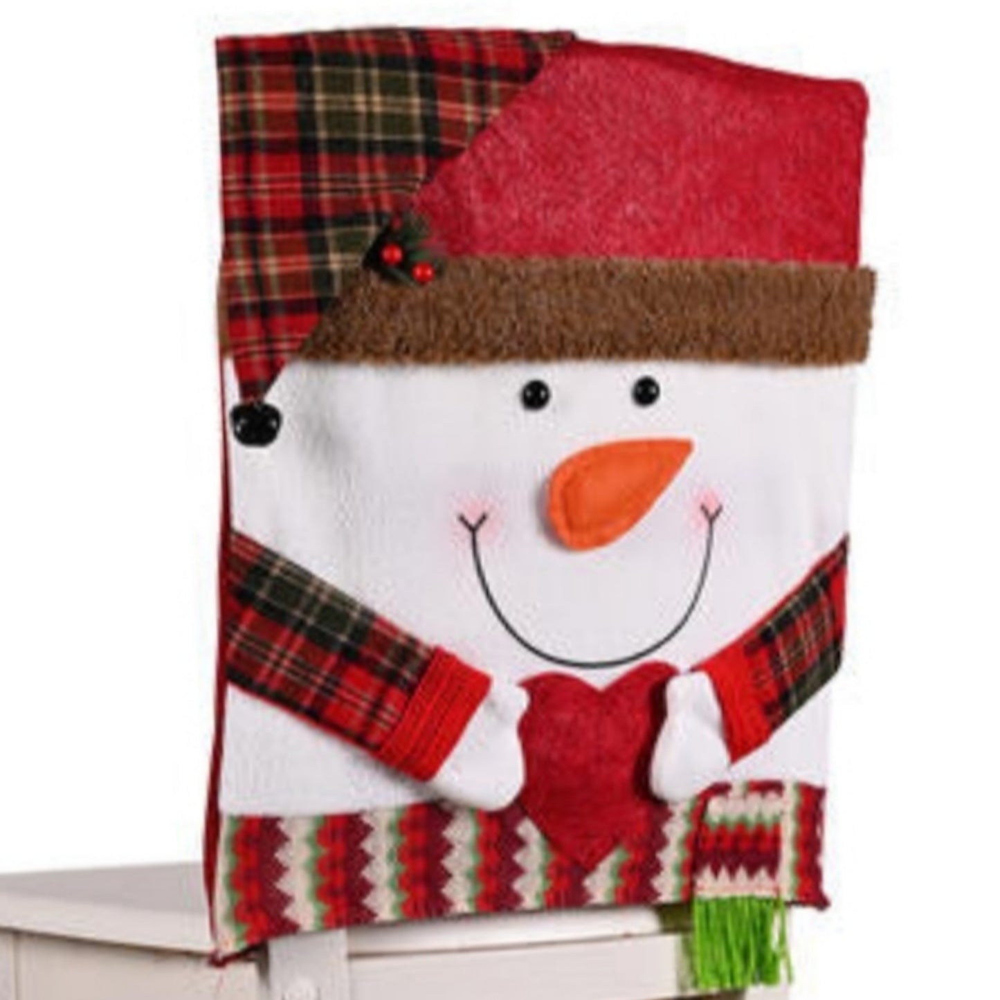 Santa Claus, Snowman, Reindeer Premium Christmas Festive 3D Chair Slip Cover Home Decor