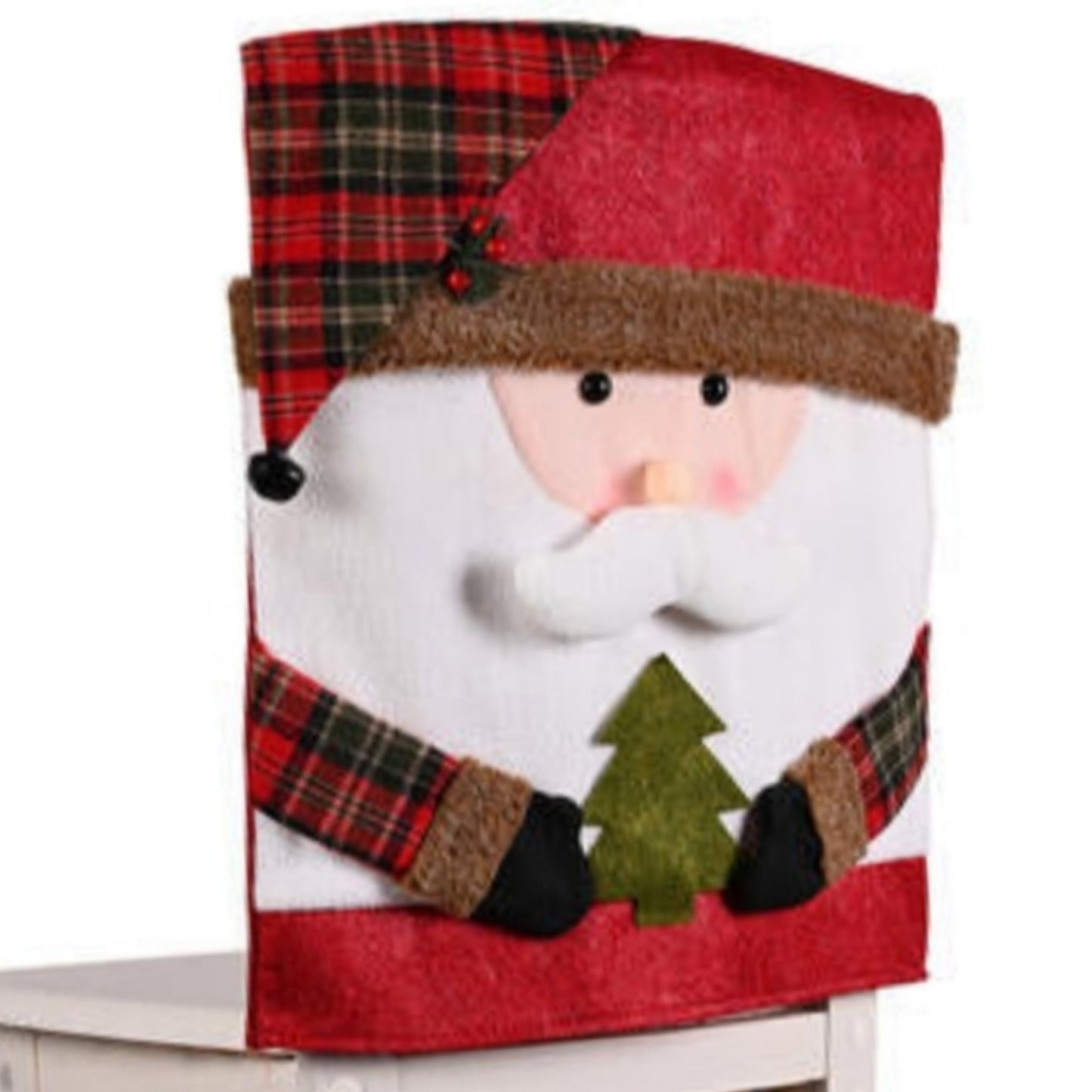 Santa Claus, Snowman, Reindeer Premium Christmas Festive 3D Chair Slip Cover Home Decor