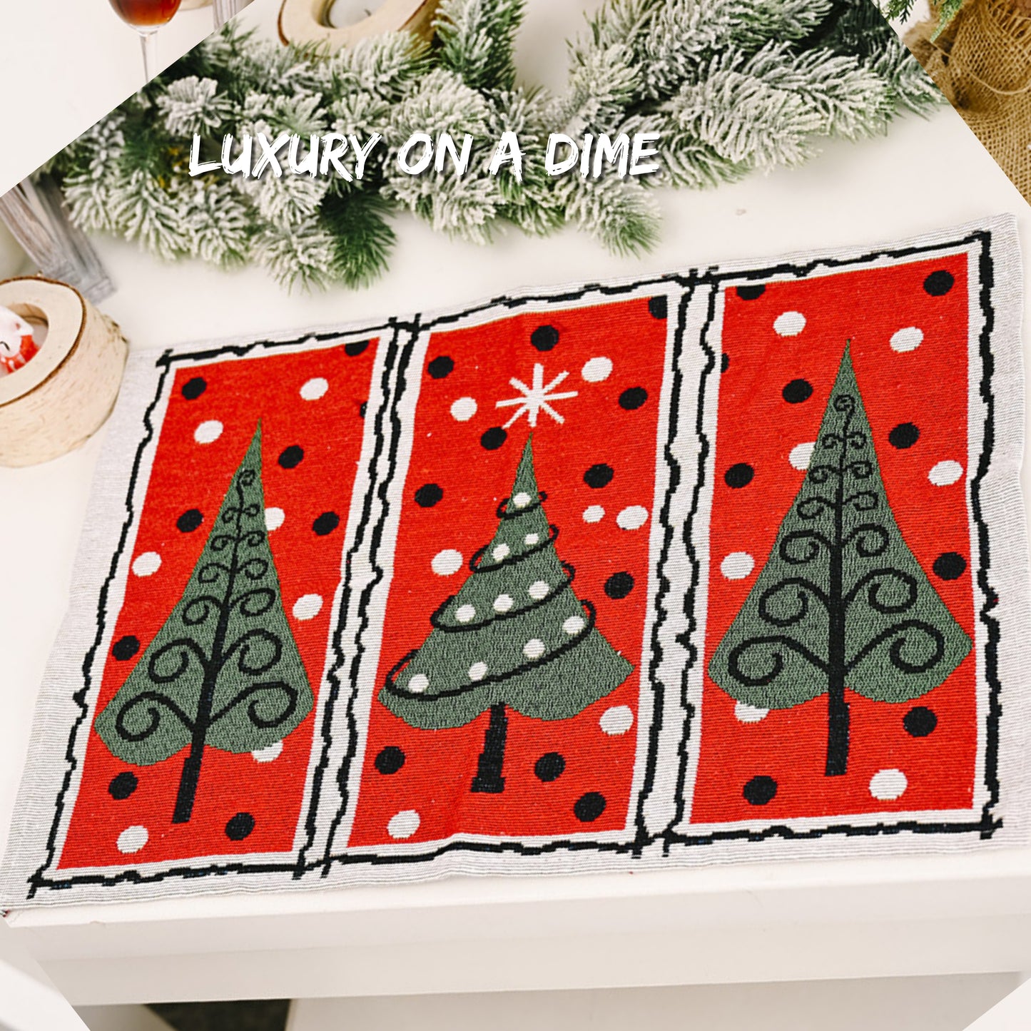 2-Piece Christmas Placemat Dining Table Festive Home Decor Assorted Selection