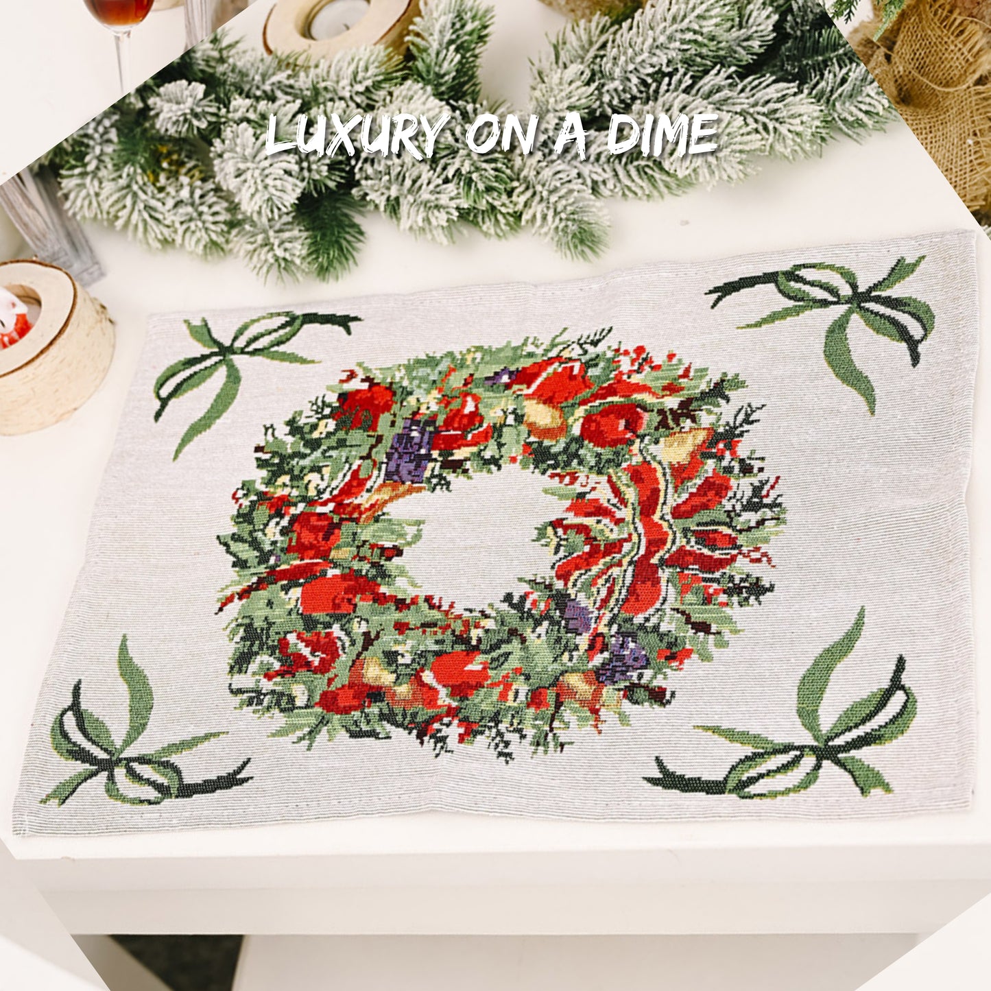 2-Piece Christmas Placemat Dining Table Festive Home Decor Assorted Selection