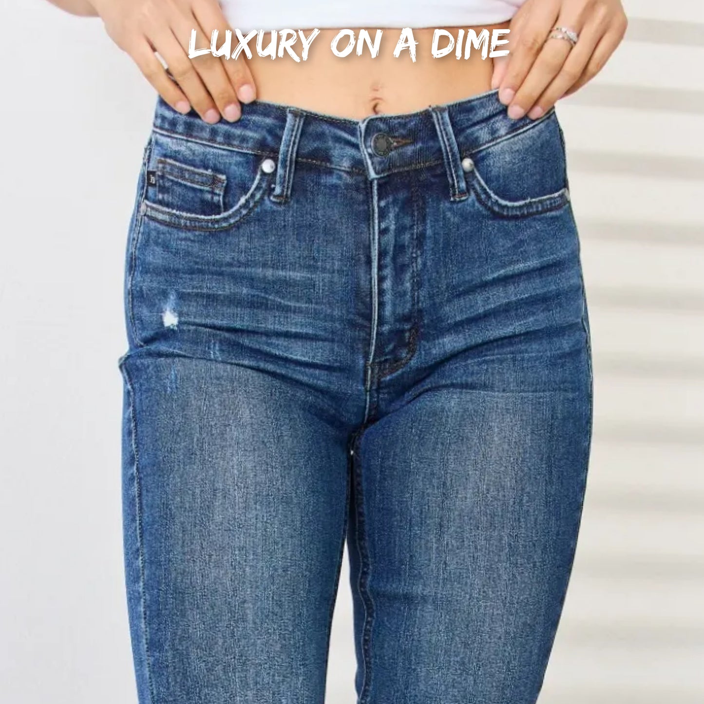 Tummy Control High Waist Skinny Slim Fit Stretch Denim Dark Wash Jean Pants