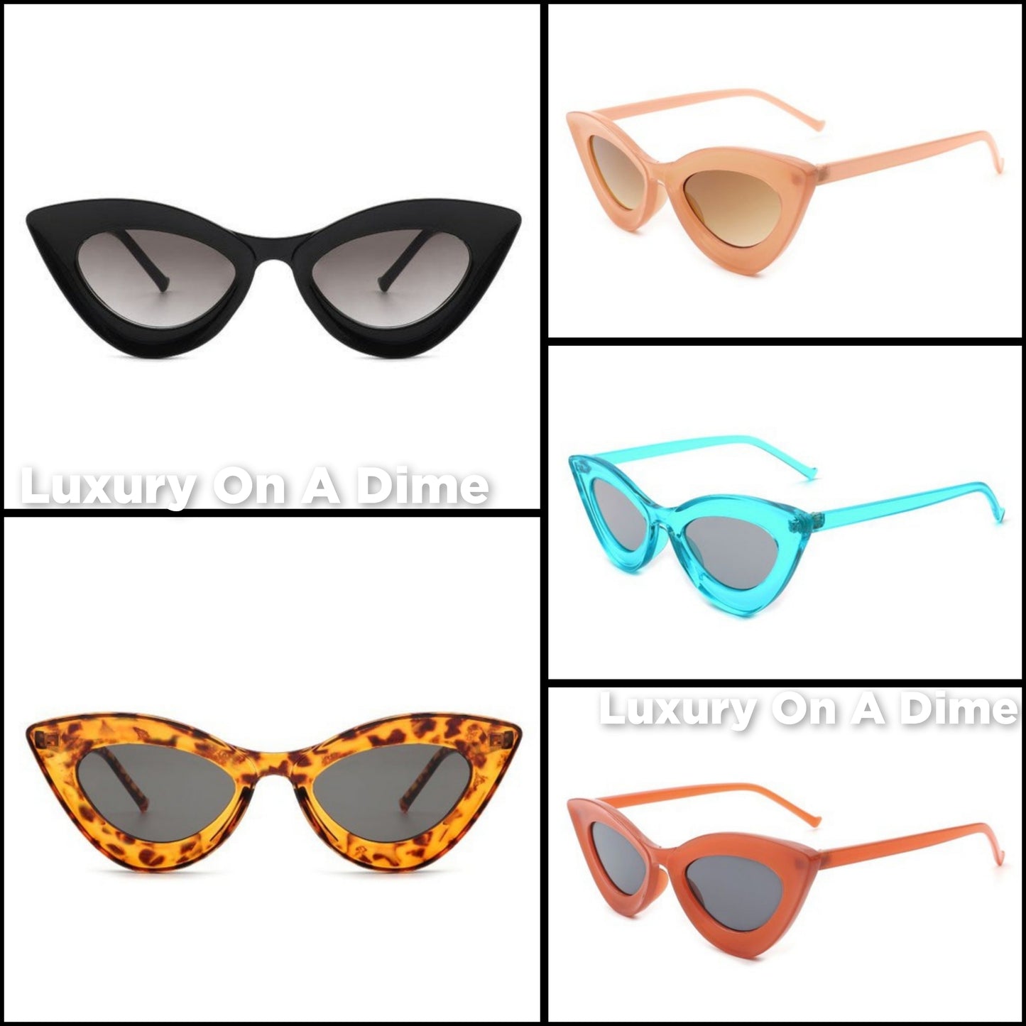 Retro 50s Cat Eye Women's Sunglasses UVA UVB Eye Protection Case Included