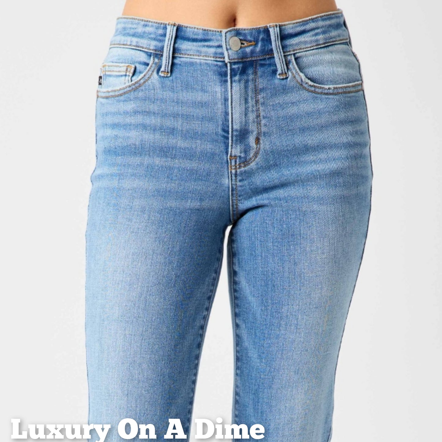 High Rise Tummy Control Mom Jeans Straight Leg Denim Pants Judy Blue