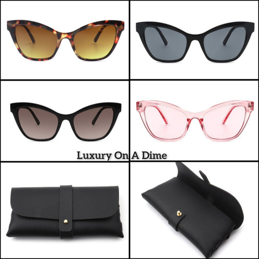 Cat Eye Retro Fashion 50s Women's Sunglasses UVA UVB Eye Protection Case Included