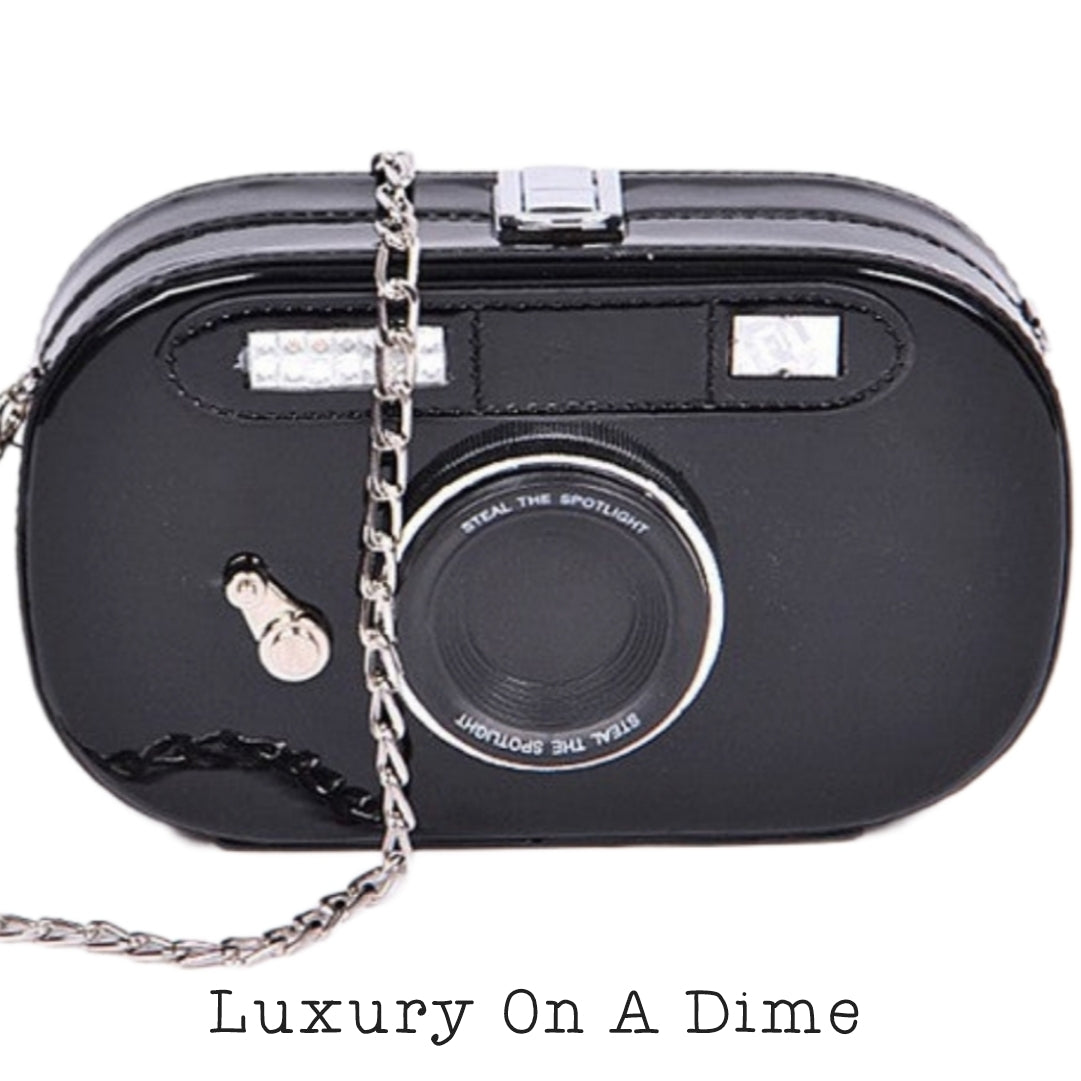 Vintage Camera Iconic Retro Purse Convertible Clutch Crossbody Novelty Bag