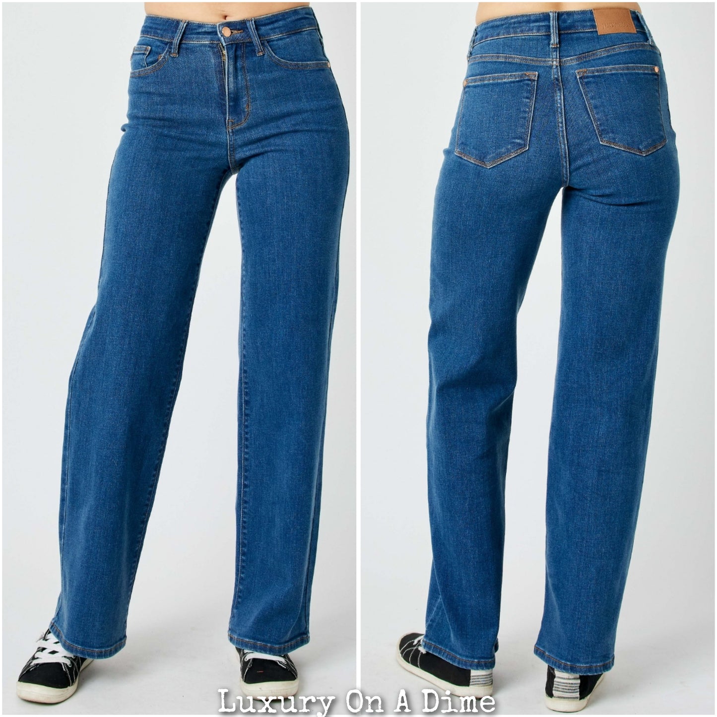 Judy Blue High-Rise Waist Denim Boyfriend Classic Straight Leg Jean Pants