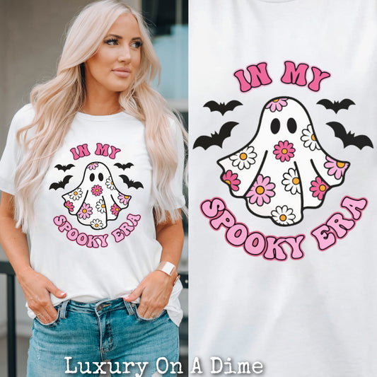 Retro 70s Floral Ghost In My Spooky Era Flower Power Graphic Shirt Halloween Top