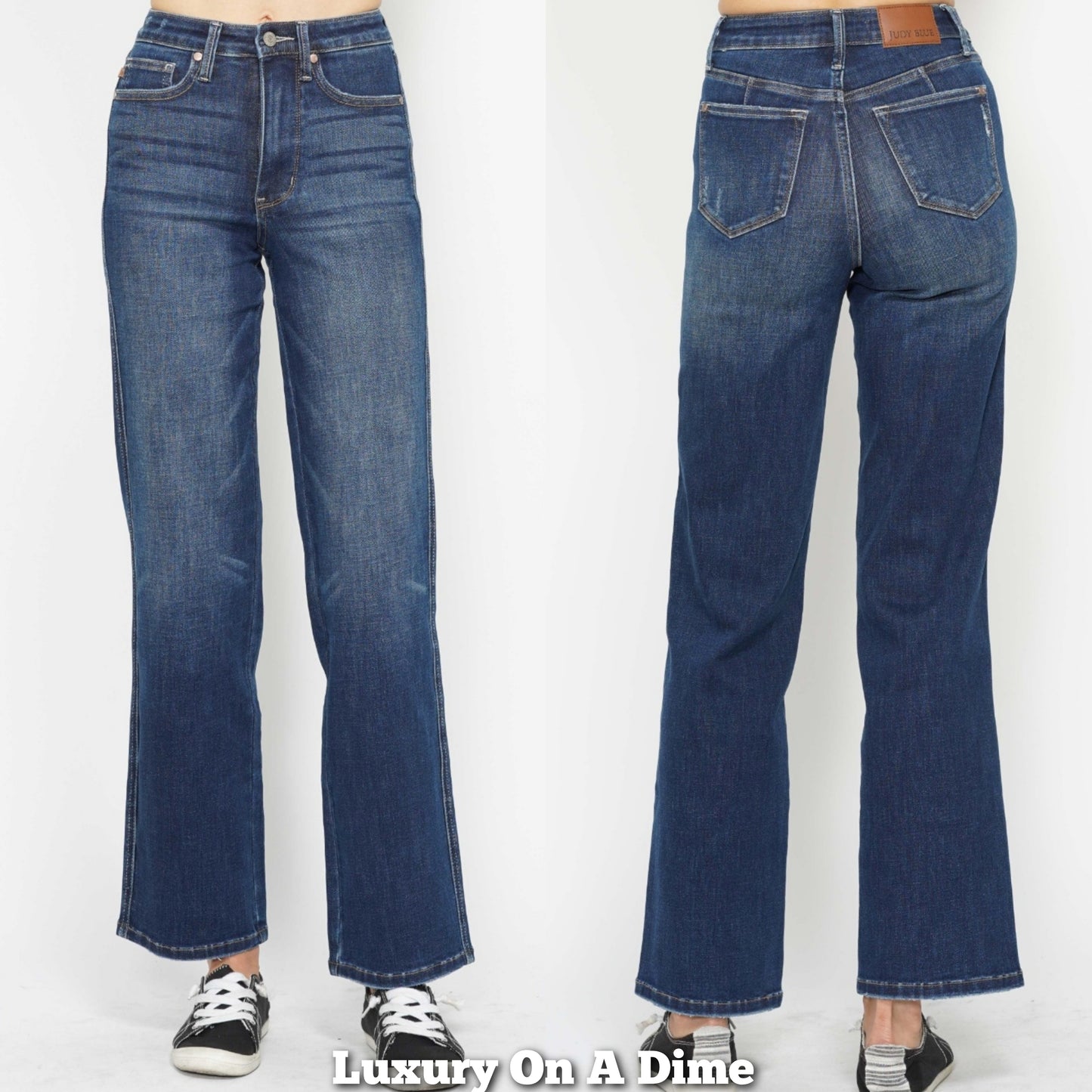 Judy Blue Tummy Control High-Rise Stretch Jeans Denim Mom Straight Leg Pants