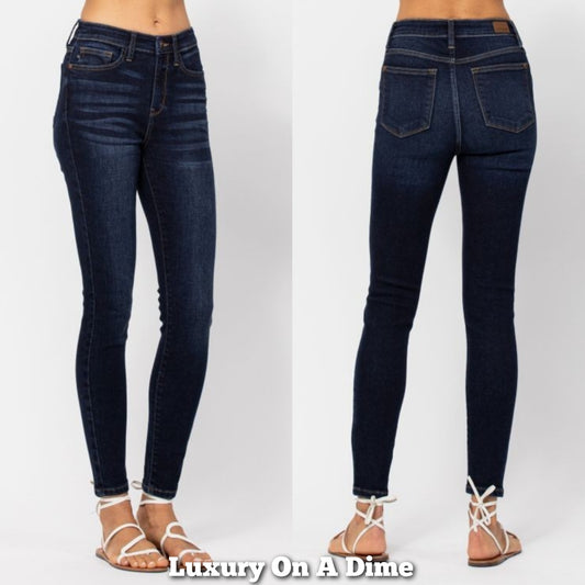 Judy Blue Skinny High-Rise Denim Handsand Stretchy Jeans Slim Ankle Pants