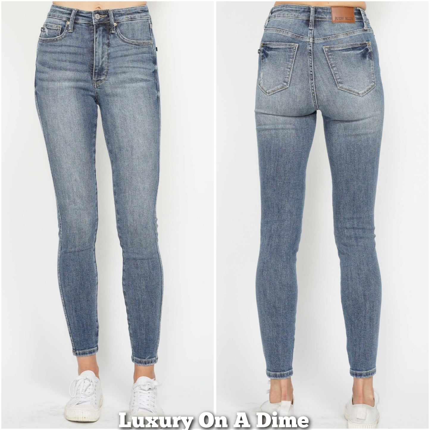 Skinny Judy Blue High-Rise Tummy Control Stretch Denim Jeans Slim Ankle Pants