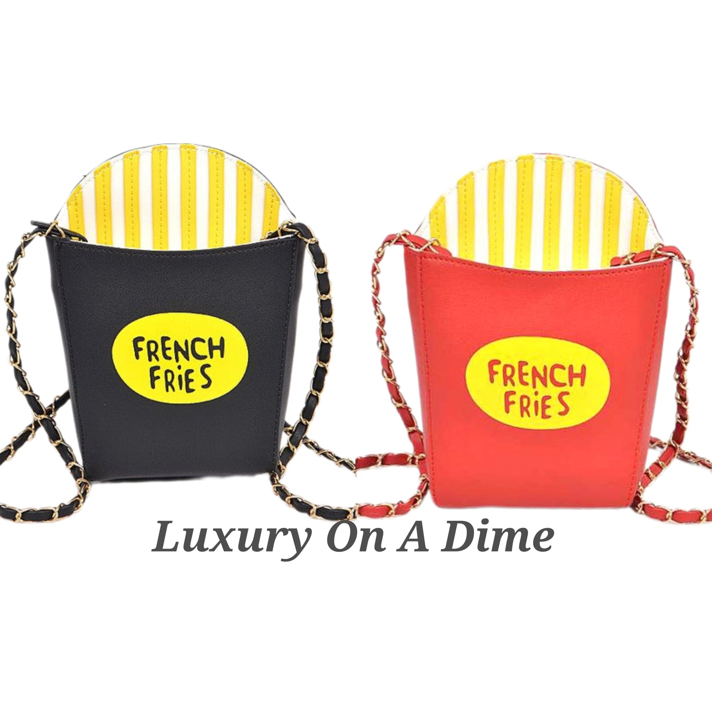 French Fries Purse Novelty Shoulder Chain Crossbody Handbag Cosplay Food Bucket Bag