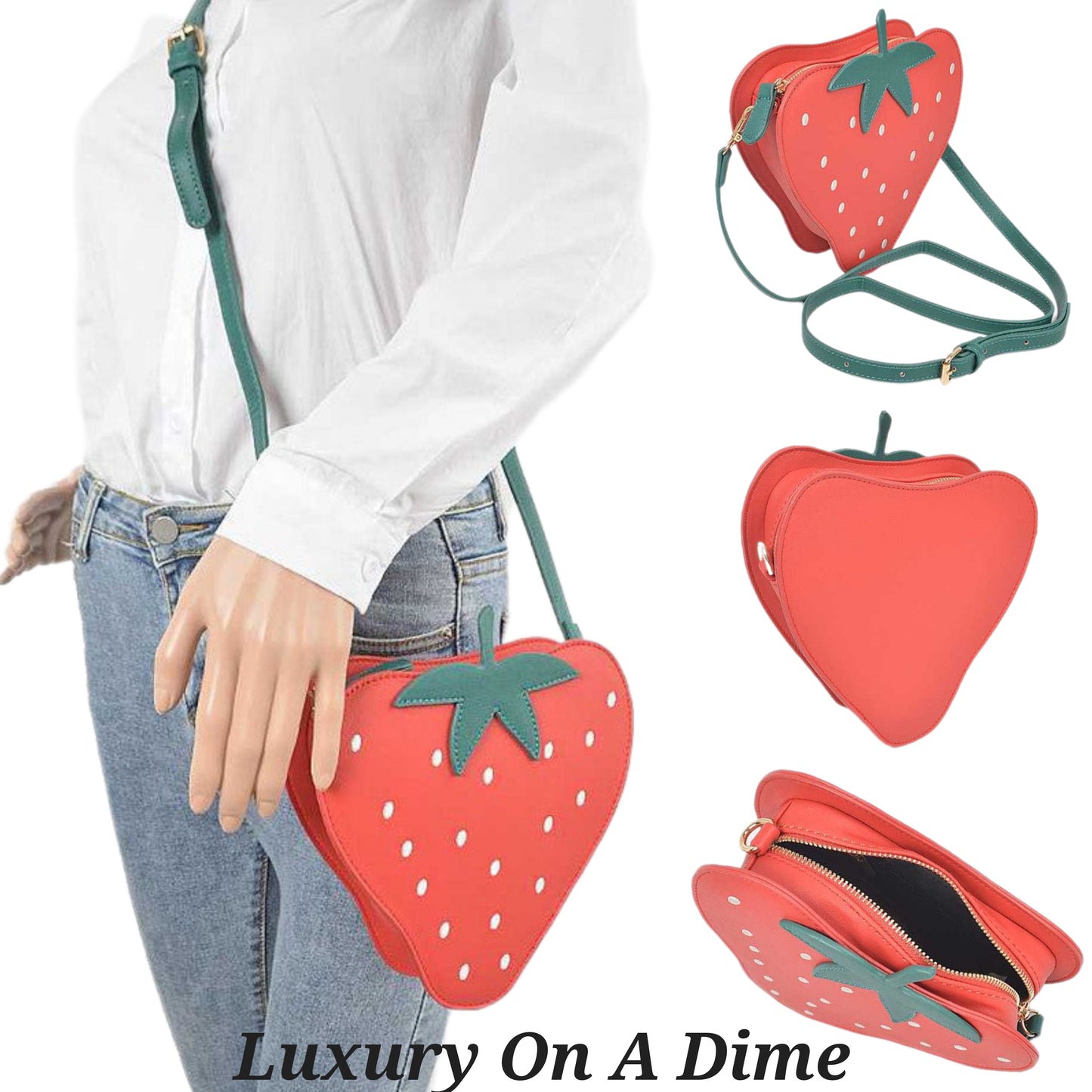 Strawberry Purse Novelty Convertible Shoulder Crossbody Handbag Cosplay Bag