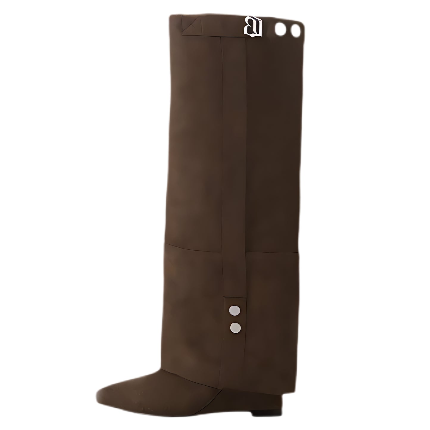 Pointed Toe Covered Overlay Vegan Suede Knee-high Boots Western Block Heel Shoes