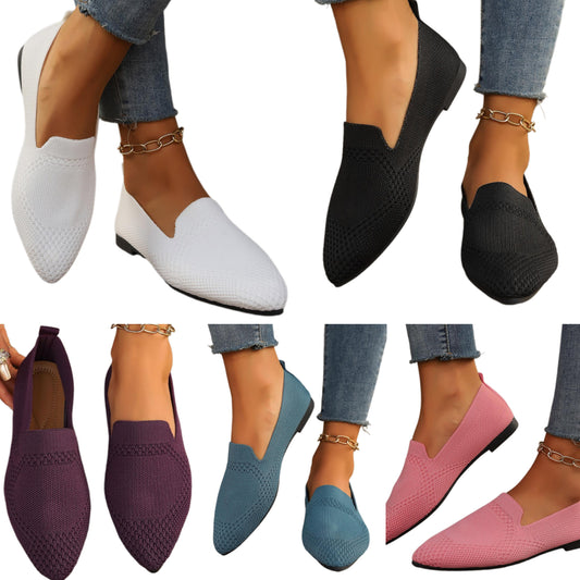 Pointed Toe Breathable Mesh Ballet Flats Slip-On Shoes Casual Lightweight Loafer