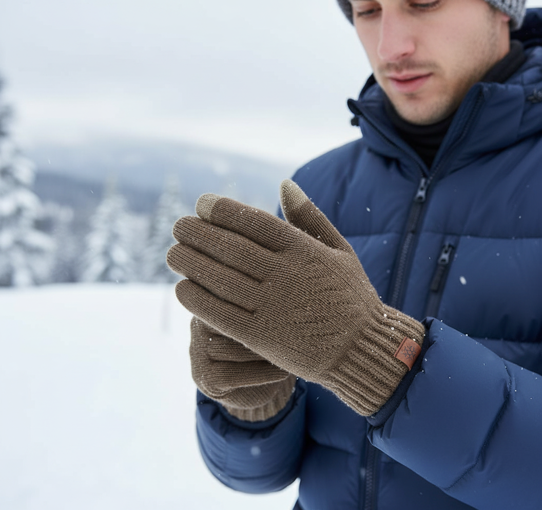Insulated Touchscreen Plush Sherpa Lined Knit Gloves Winter Outdoor Men Women Accessories