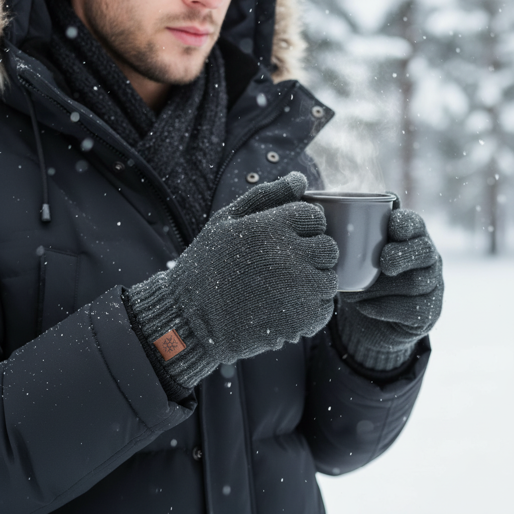 Insulated Touchscreen Plush Sherpa Lined Knit Gloves Winter Outdoor Men Women Accessories