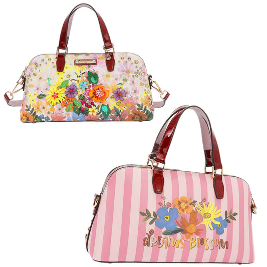 Nicole Lee USA Rhinestone Purse Satchel Handbag Dreams Blossom Convertible Bag