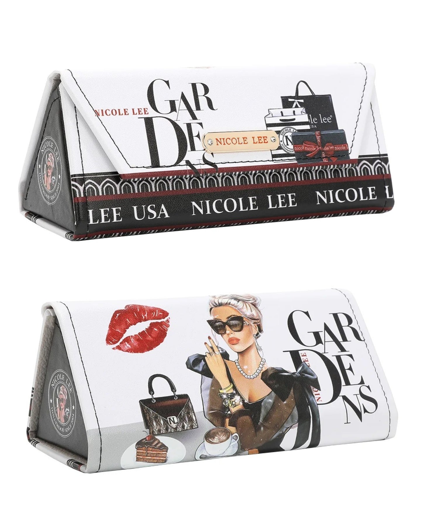 Nicole Lee Eyewear Case Pebble Vegan Leather Foldable Protection Holder for Glasses Sunglass