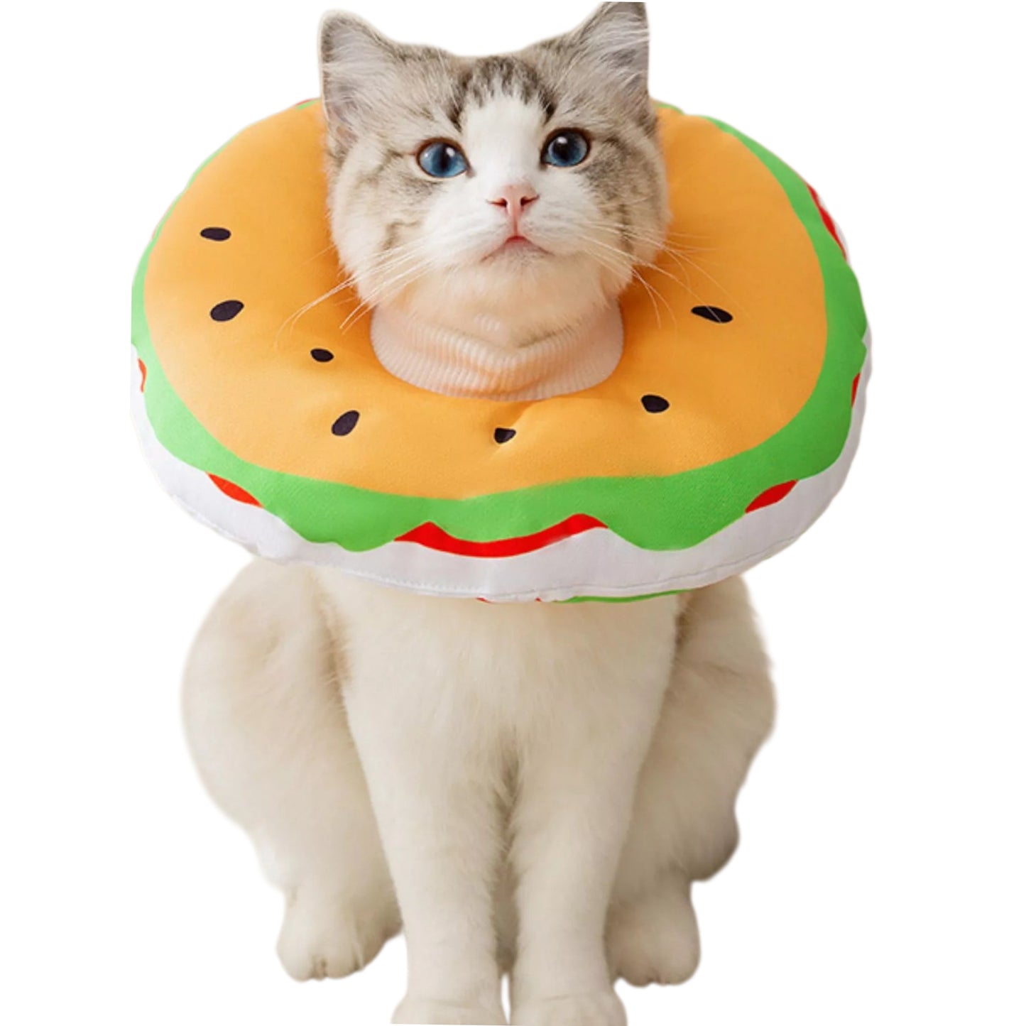 Pet Funny Food Theme Adjustable Soft E-Collar Cats Small Dog Recovery Cone