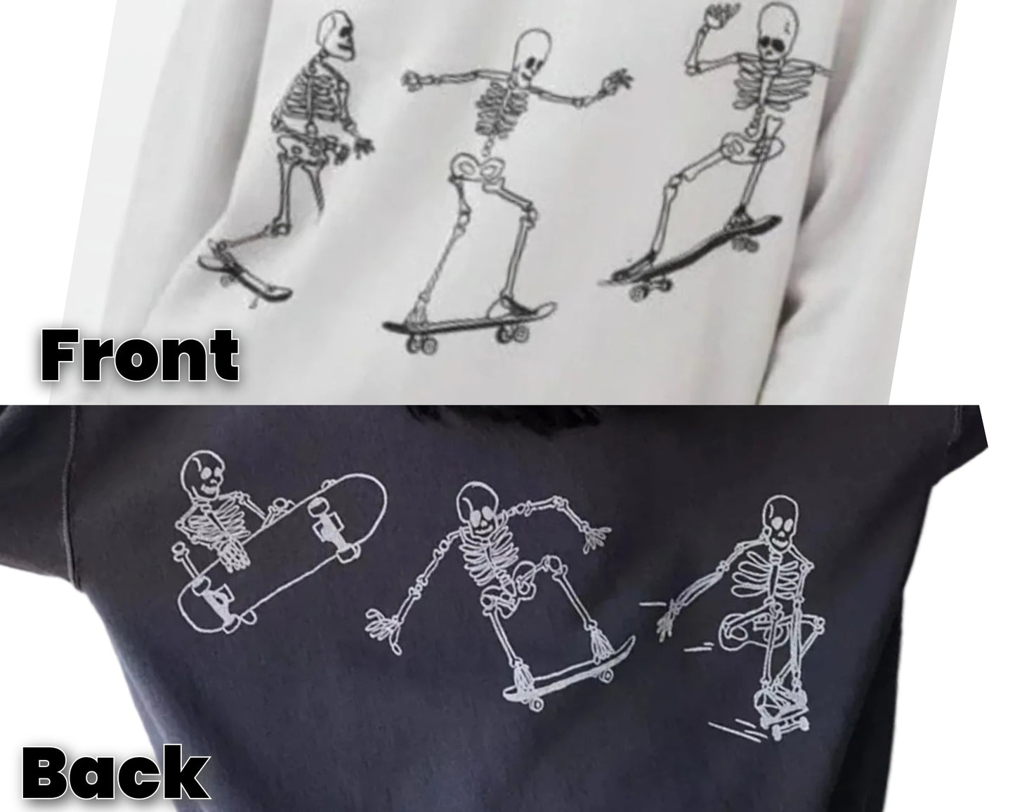 Skateboard Skeleton Graphic Oversized Sweatshirt Alternative Streetwear