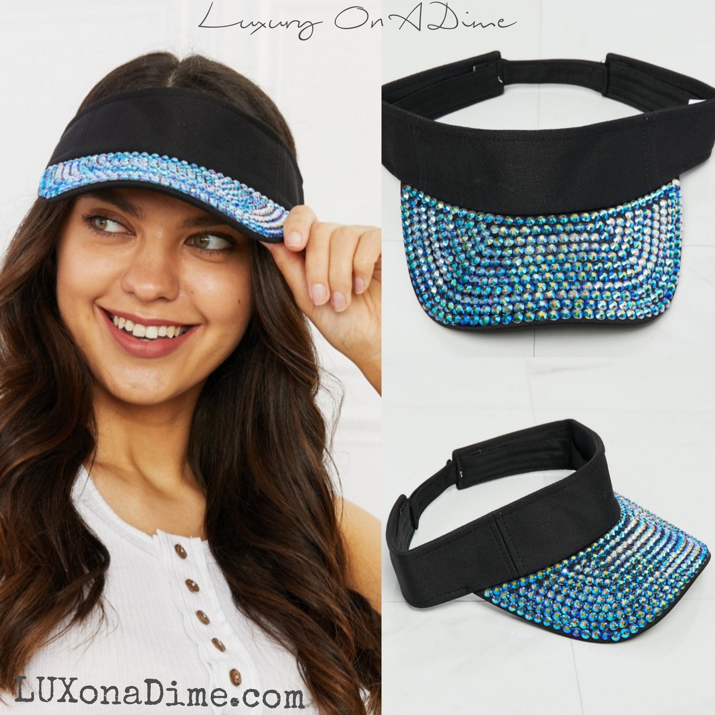 Ultimate Sparkle Crystal Rhinestone Encrusted Visor Hat