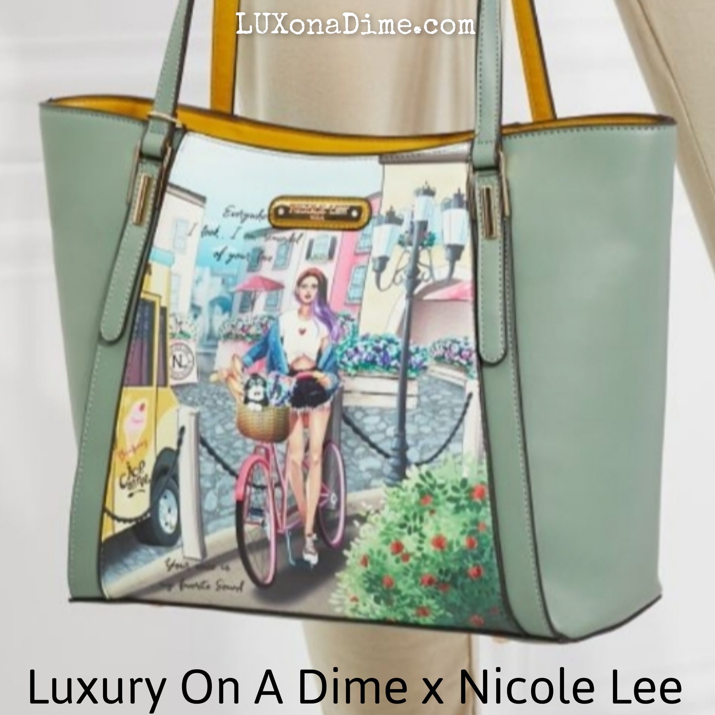 NICOLE LEE 3-Piece Set AROUND THE WORLD Matching Handbag Set