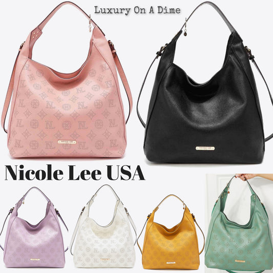 Designer NICOLE LEE Good Day Large Purse Vegan Leather Convertible Handbag
