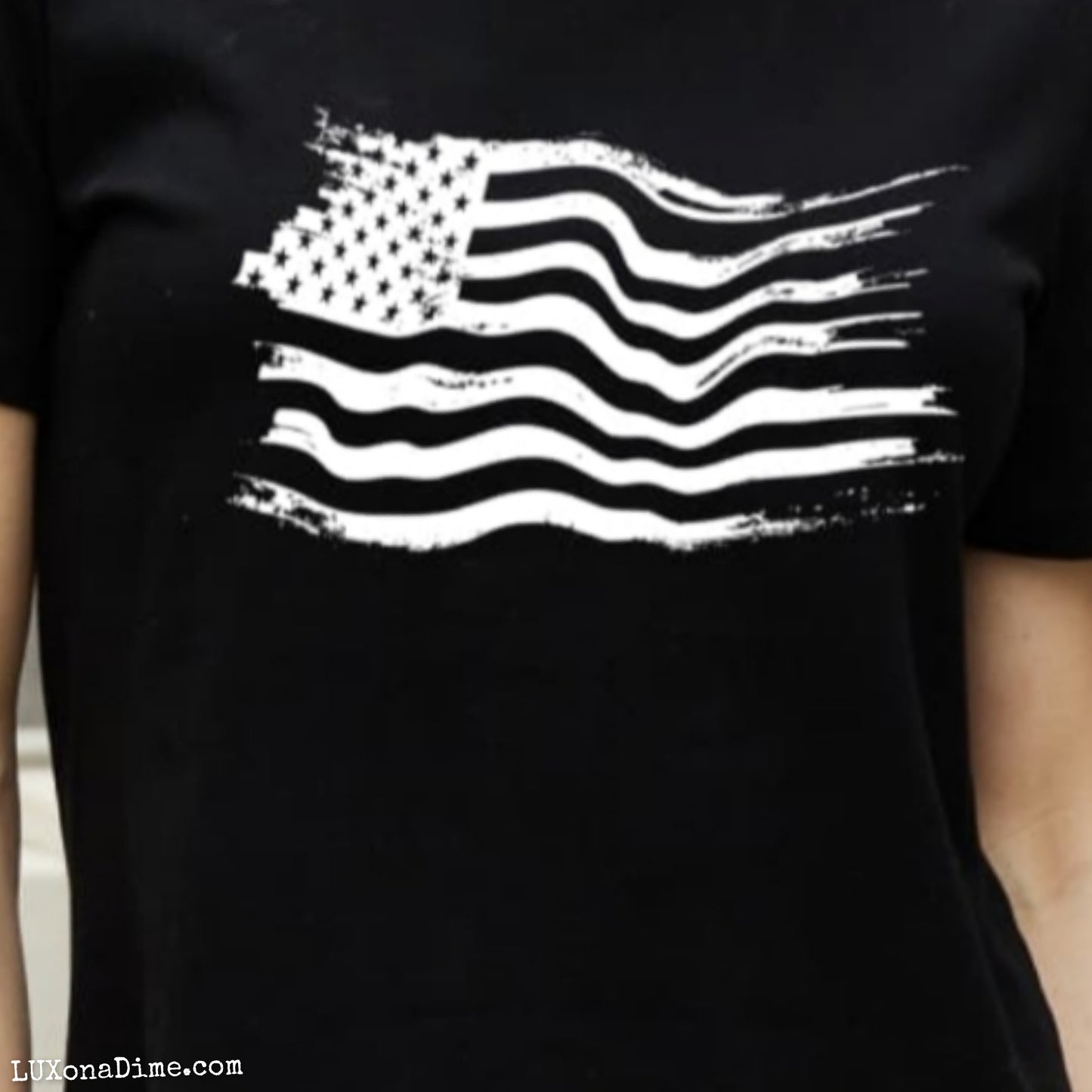 US American Flag Graphic 100% Cotton Short-sleeve Tee Shirt