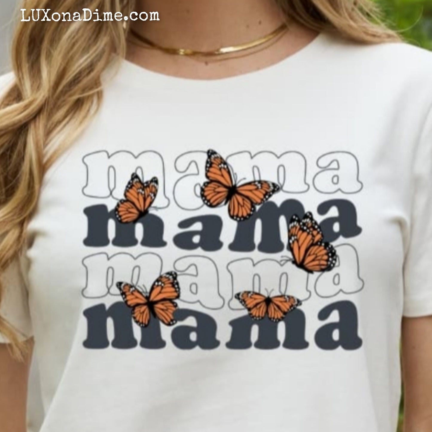 Butterfly MAMA Graphic 100% Cotton Short-sleeve T-Shirt