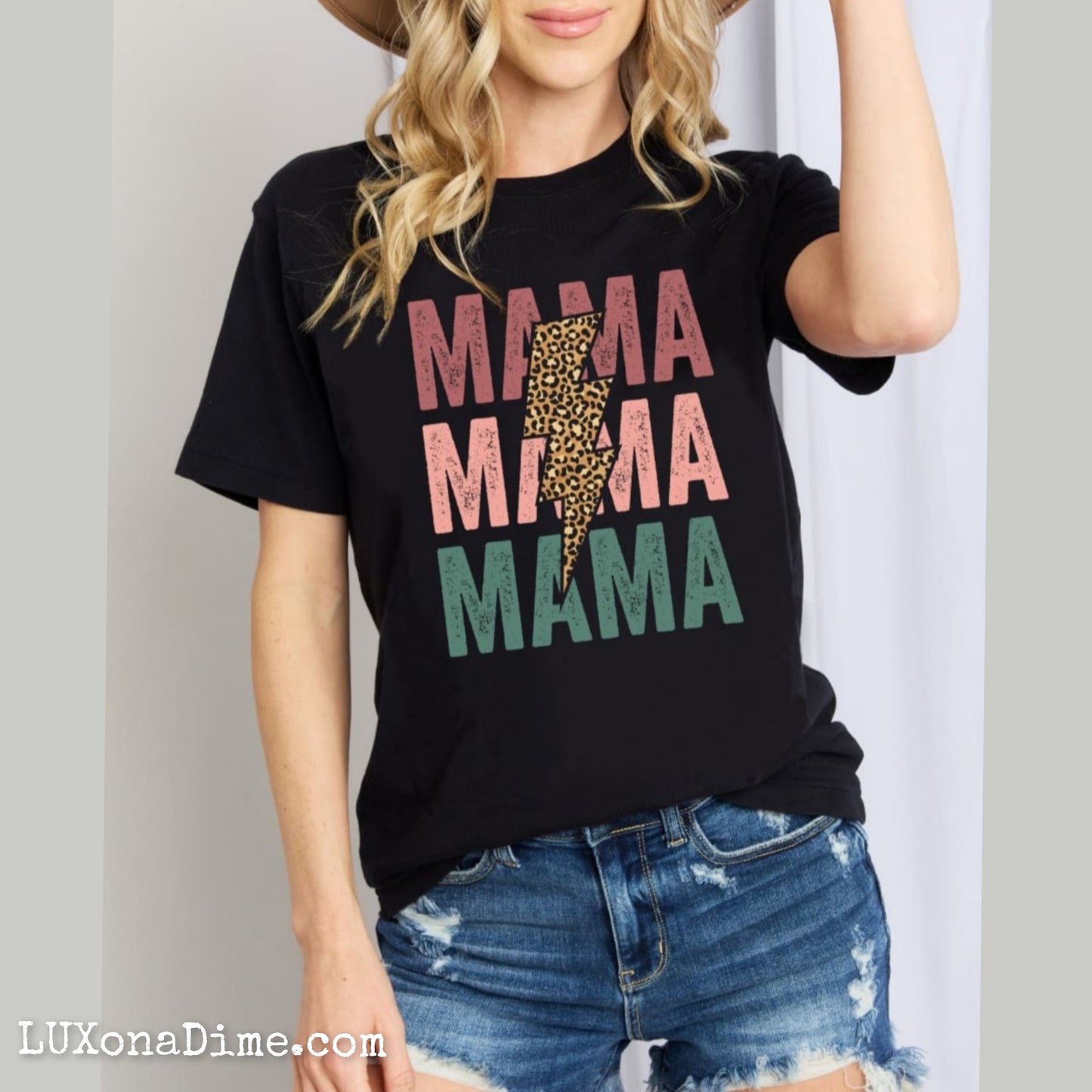 Leopard MAMA Colorful Graphic 100% Cotton Short-sleeve Tee Shirt