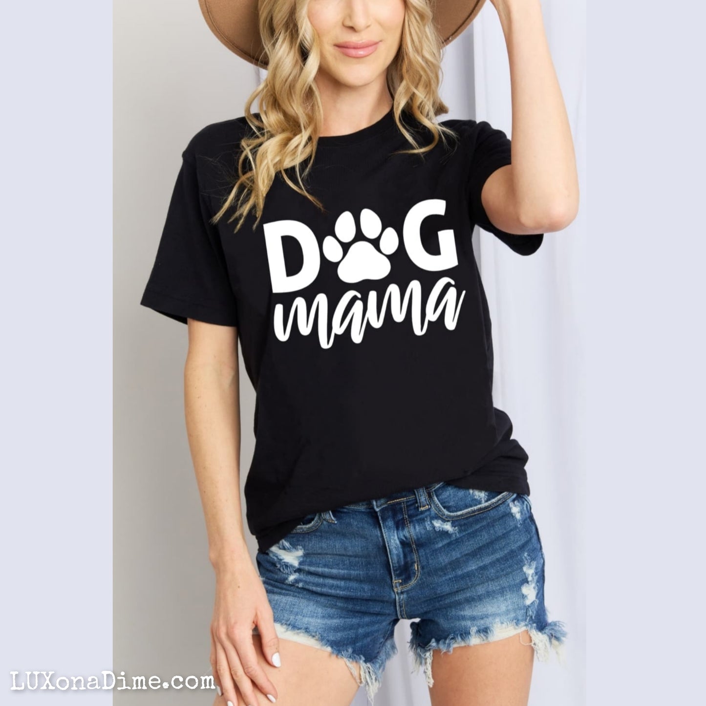 DOG MAMA 100% Cotton Graphic Short-sleeve Tee Shirt (Plus Size Available)