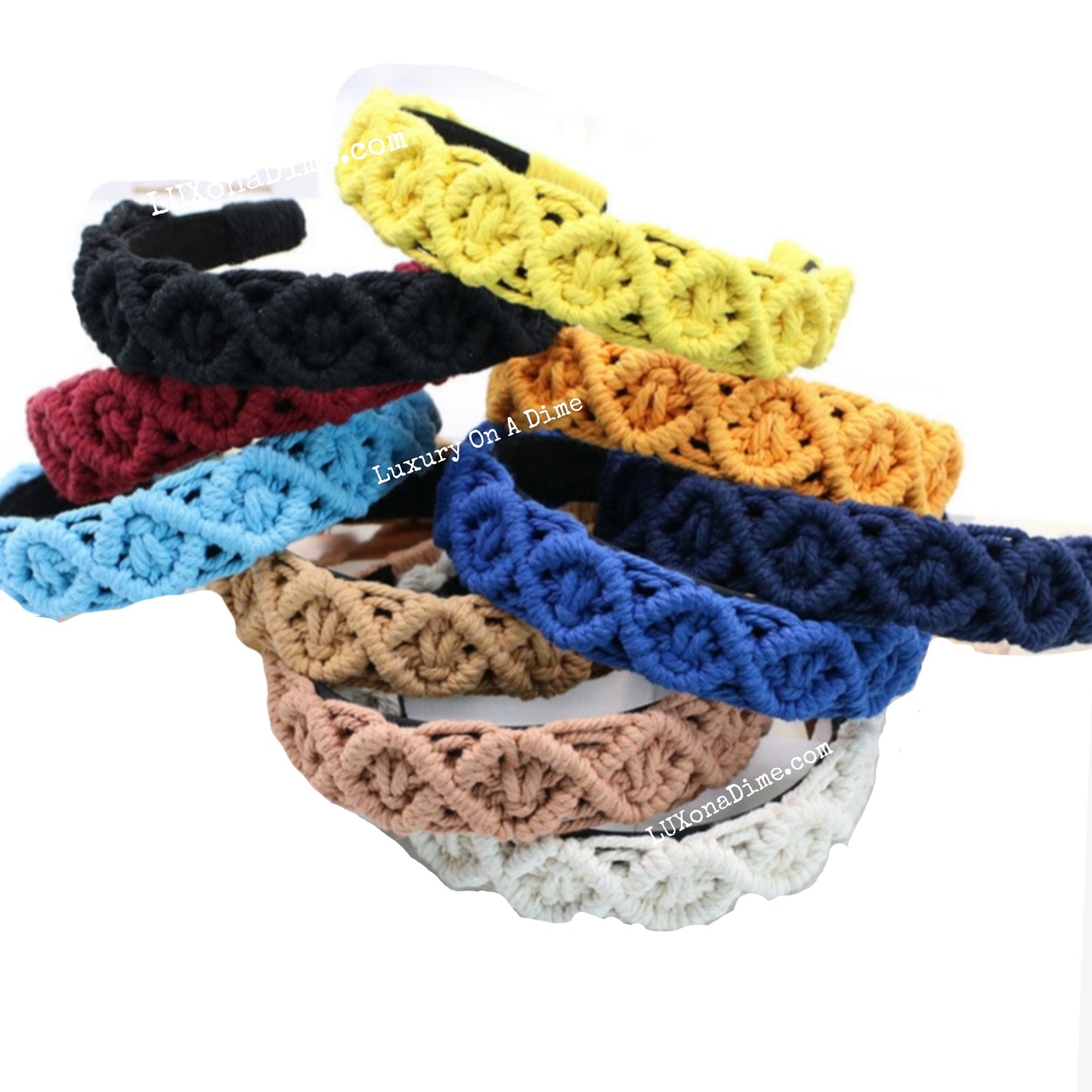 Premium Macrame Headband Colorful Boho Hair Accessories (10 colors)