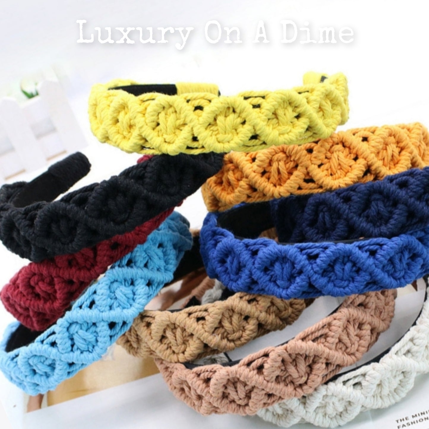 Premium Macrame Headband Colorful Boho Hair Accessories (10 colors)