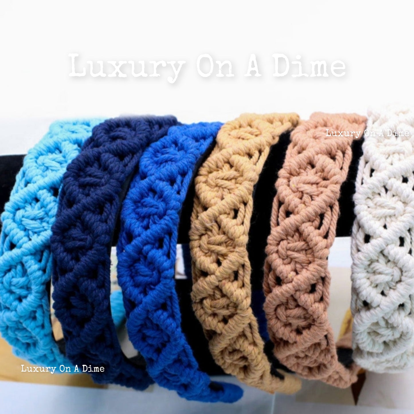 Premium Macrame Headband Colorful Boho Hair Accessories (10 colors)