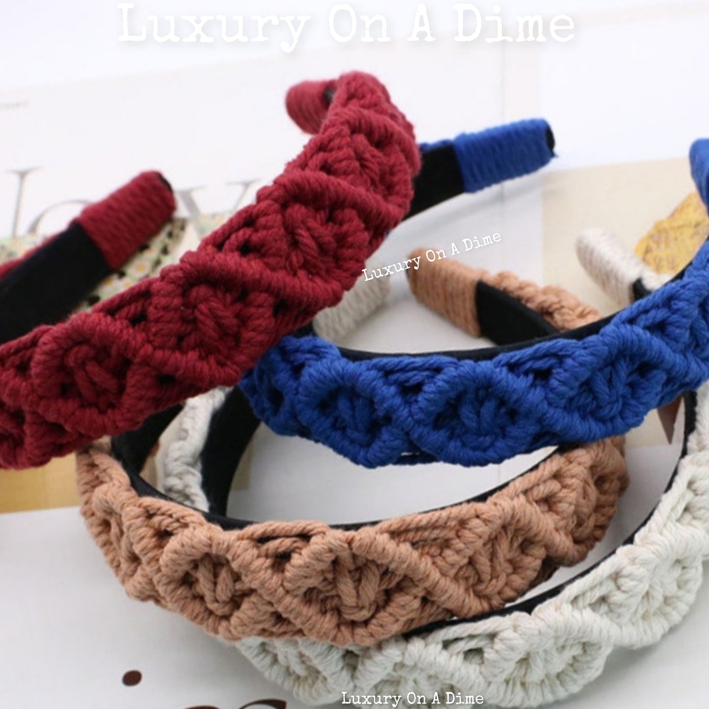 Premium Macrame Headband Colorful Boho Hair Accessories (10 colors)