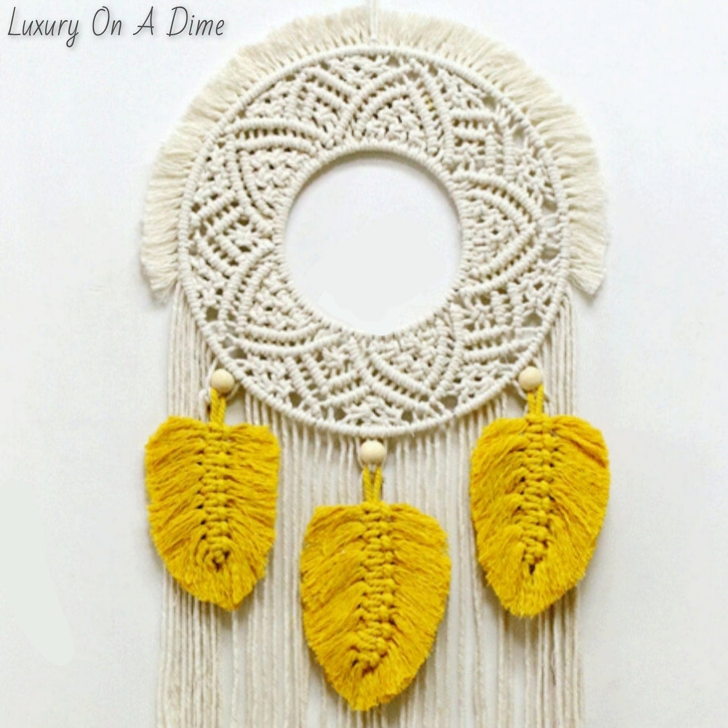 FEATHER Fringe Macrame Wall Hanging Hand-made Bohemian Home Decor Tapestry
(2 colors available)