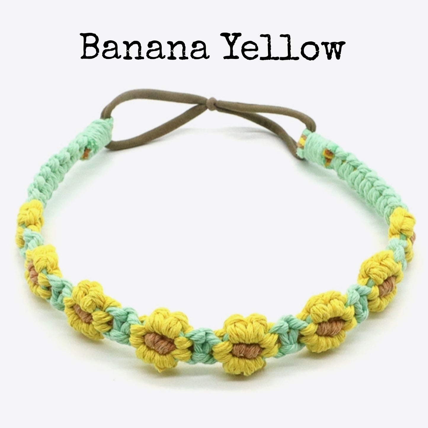 2-Pack Premium Colorful Daisy Macrame Boho Handmade Retro Headband