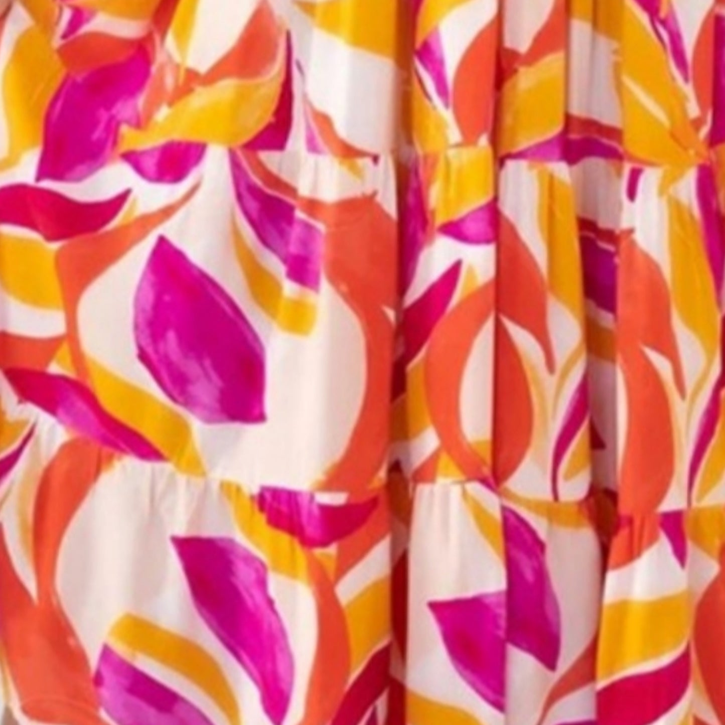 Bright Vibrant Abstract Sleeveless Smocked Bodice Summer Maxi Dress