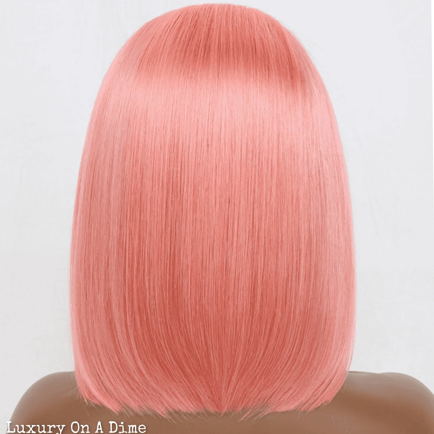 HUMAN HAIR 12" Pink 165g Lace Front Wig Thick 150% Density Shoulder Length Bob