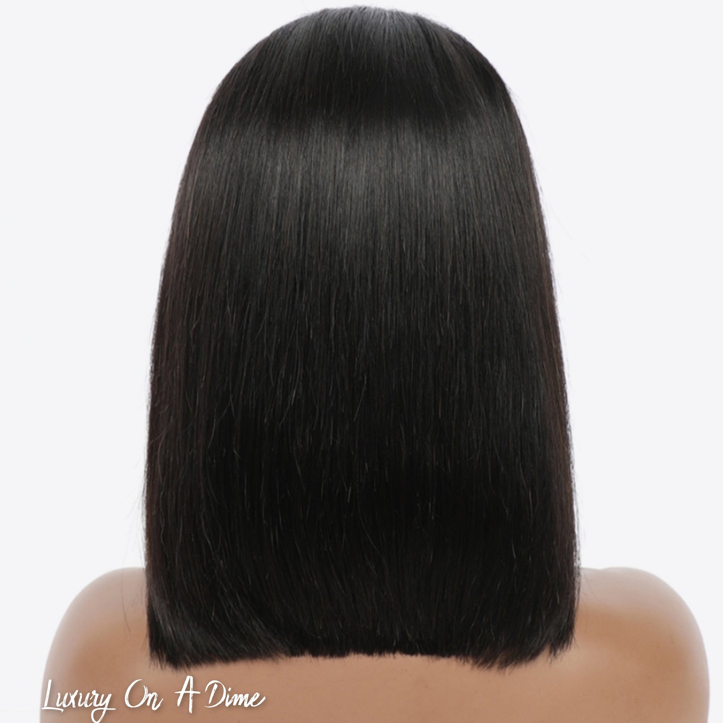 HUMAN HAIR 12" Black 140g Lace Front Wig Thick 150% Density Shoulder Length Bob