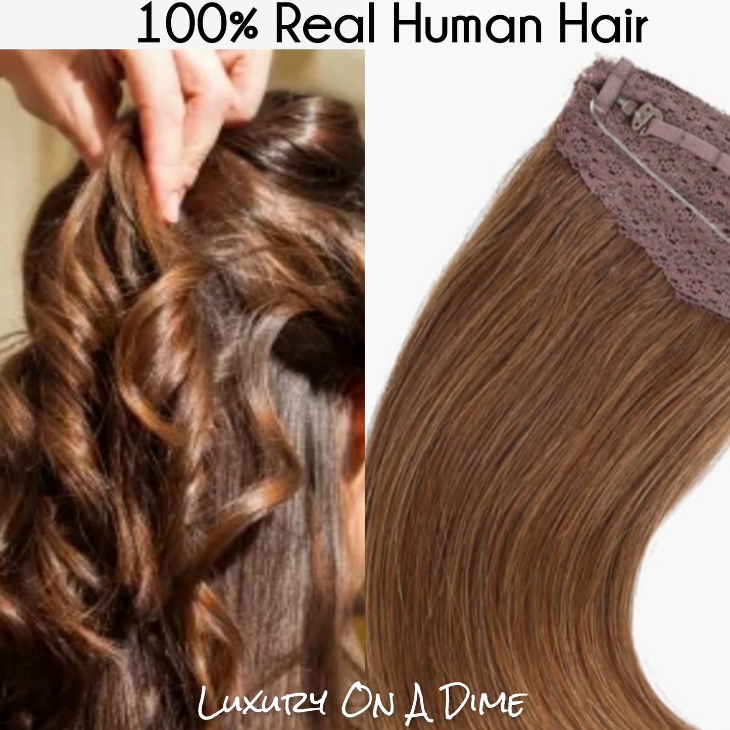 20" HUMAN INDIAN HAIR 100g Halo Extention Real Premium Handmade