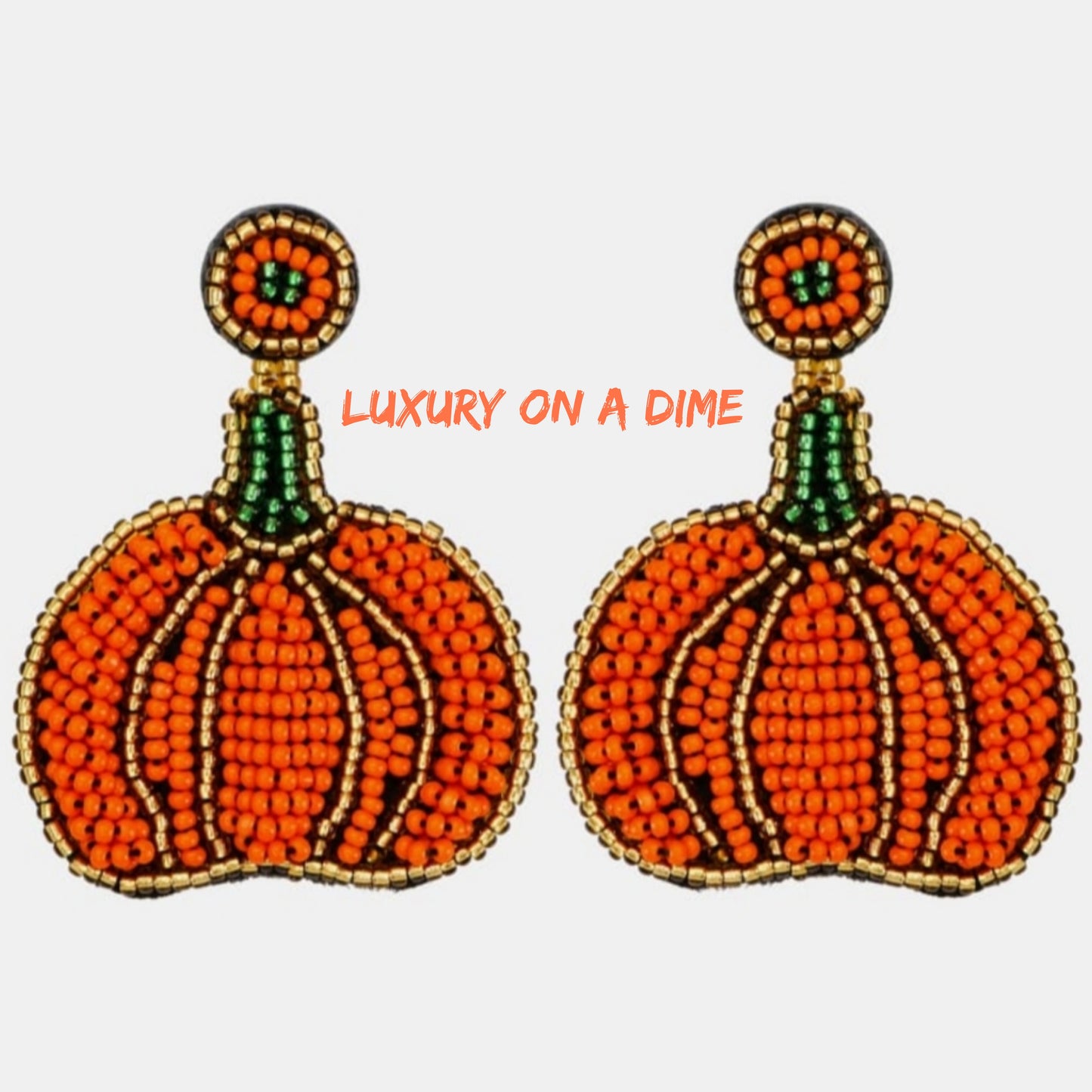 Beaded Fall Pumpkin Shape Jewlery Dangle Earrings