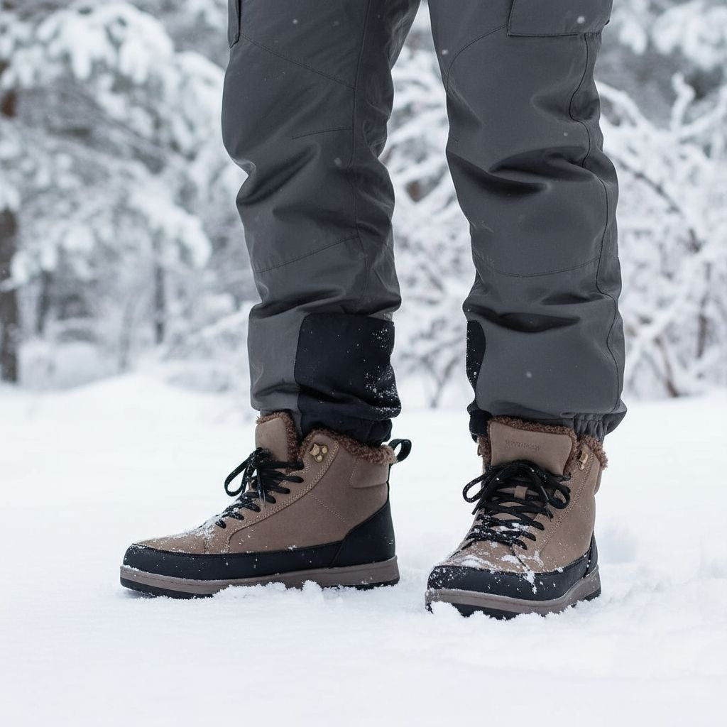 Weatherproof Men Winter Boots Logjam Shearling Lace-up Outdoor Snow Shoes