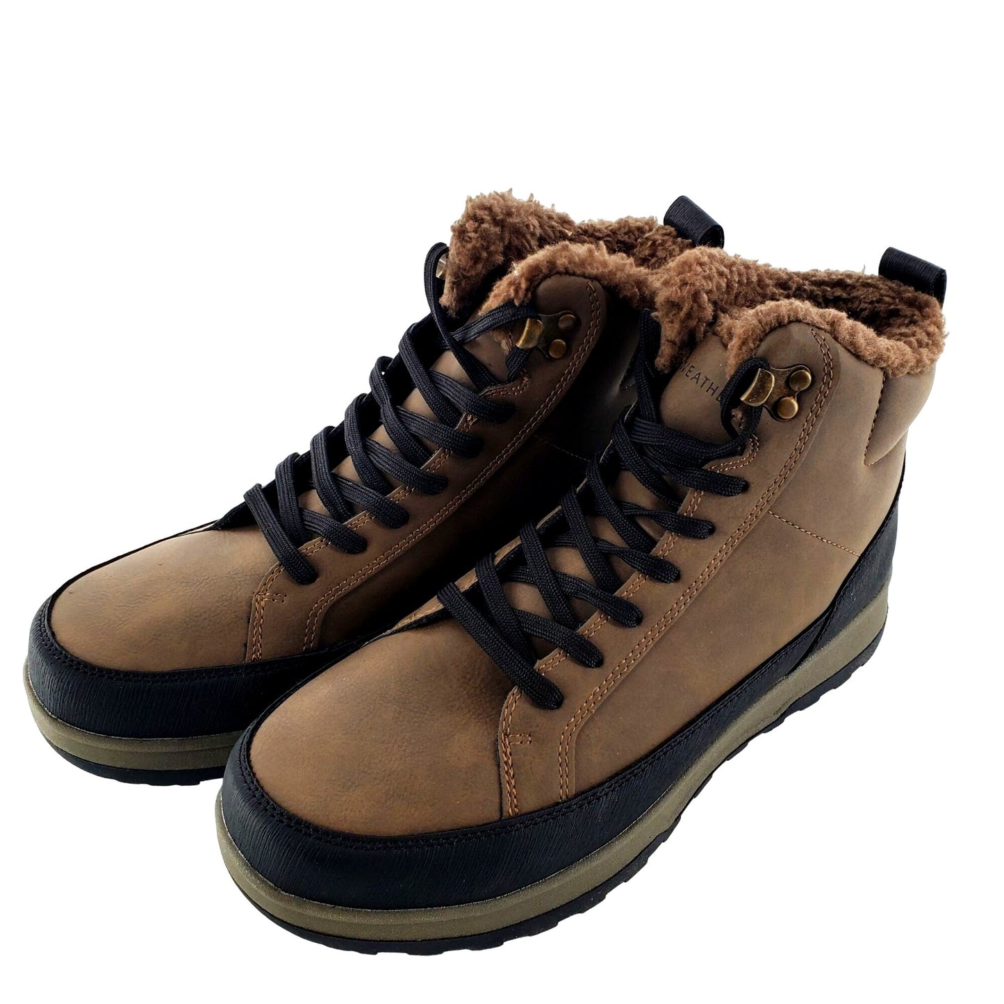 Weatherproof Men Winter Boots Logjam Shearling Lace-up Outdoor Snow Shoes