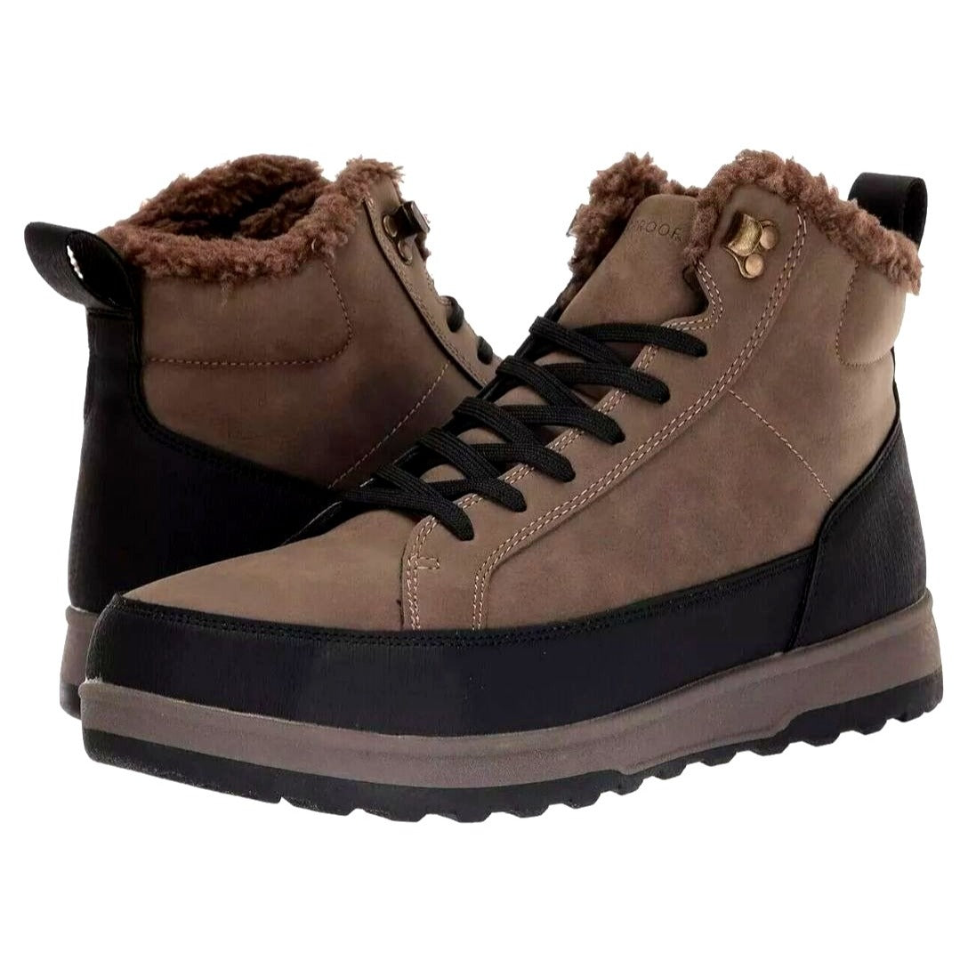 Weatherproof Men Winter Boots Logjam Shearling Lace-up Outdoor Snow Shoes