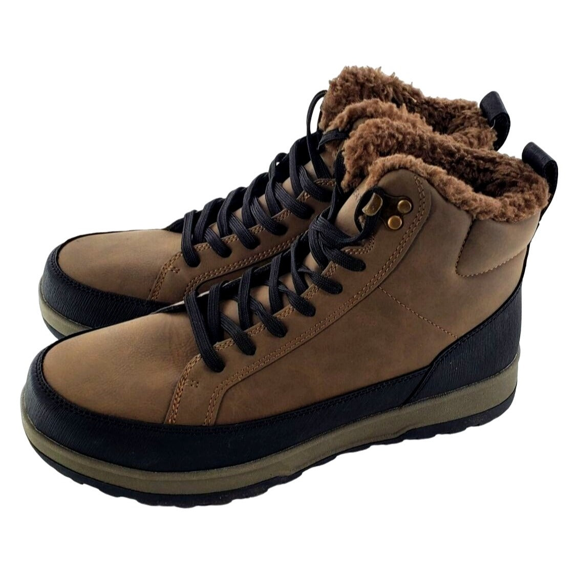 Weatherproof Men Winter Boots Logjam Shearling Lace-up Outdoor Snow Shoes