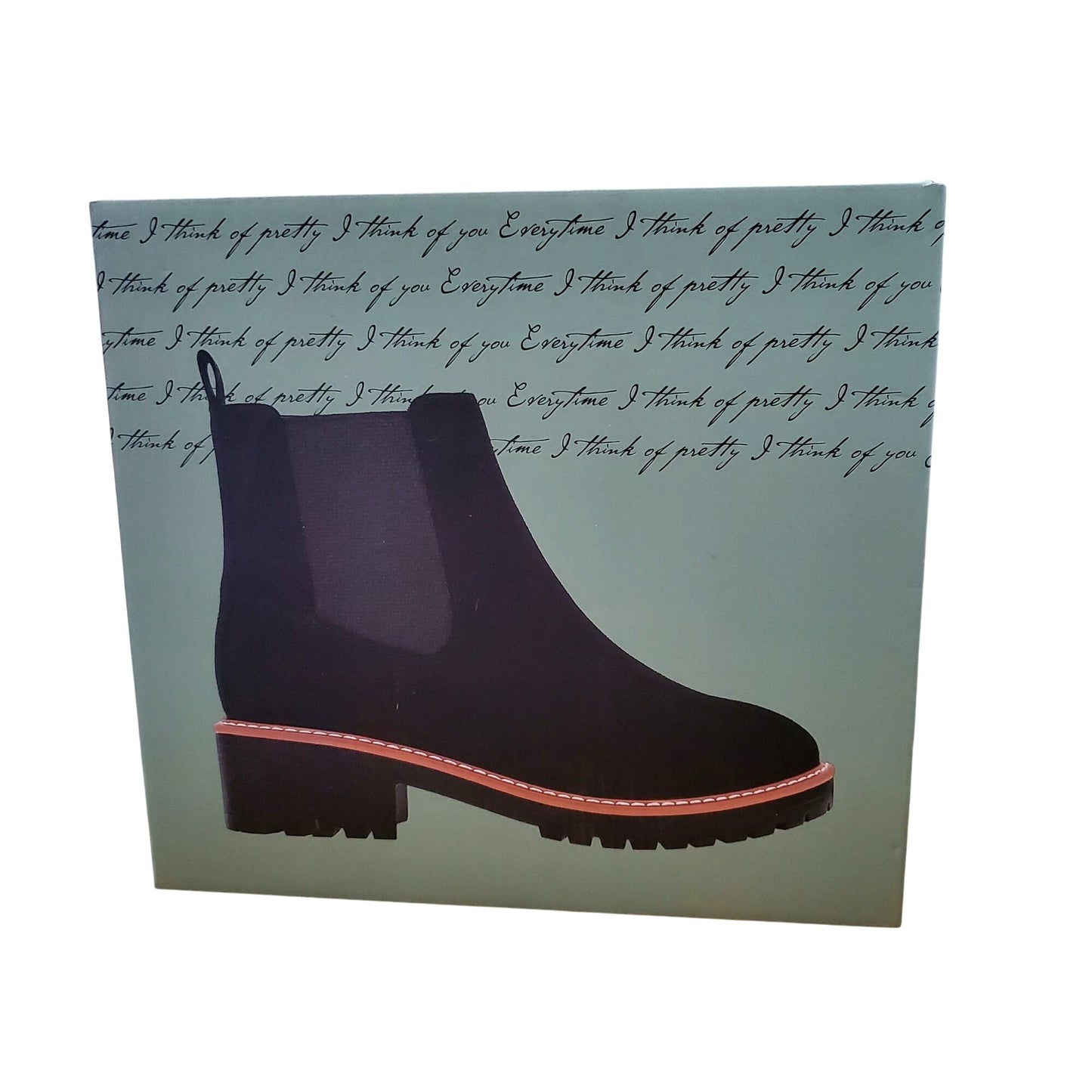 Kensie Kayla Chelsea Boots Faux Suede Zipper Ankle Bootie Chunky Shoes Black