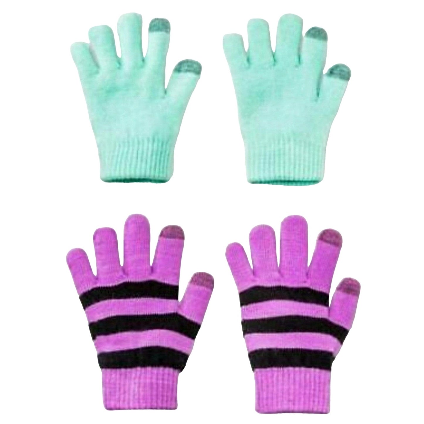 Cat & Jack 2-pack Girls Winter Kids Gloves Tech-Touch Outdoor Snow Mittens