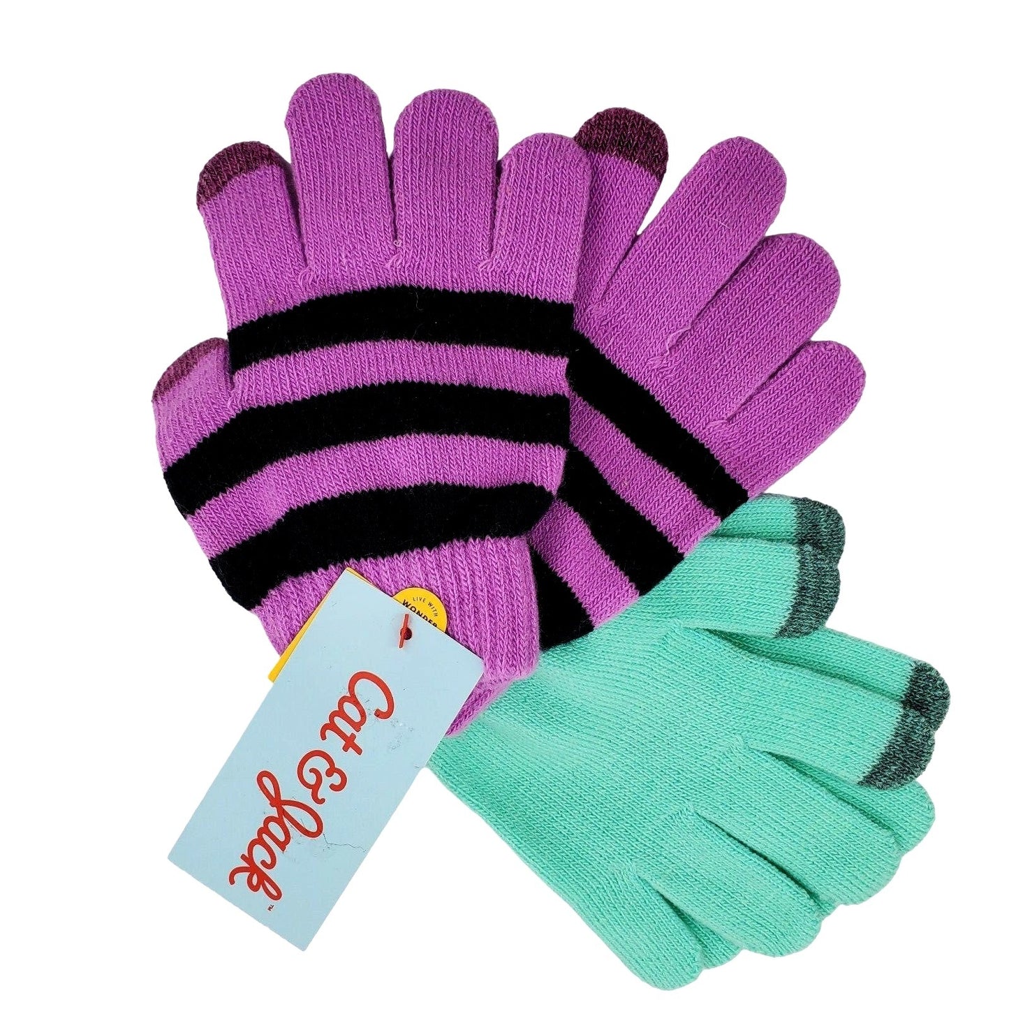 Cat & Jack 2-pack Girls Winter Kids Gloves Tech-Touch Outdoor Snow Mittens