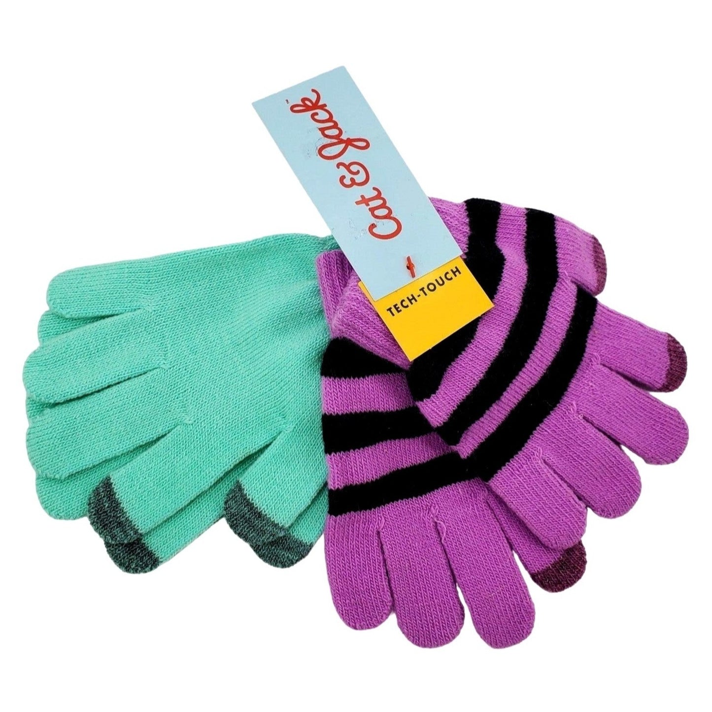 Cat & Jack 2-pack Girls Winter Kids Gloves Tech-Touch Outdoor Snow Mittens